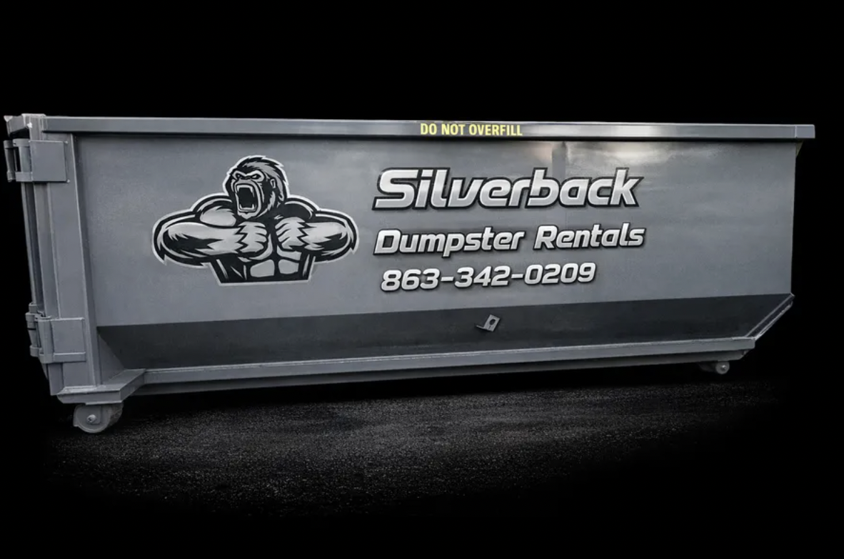 Silverback Dumpster Rentals branded dumpster